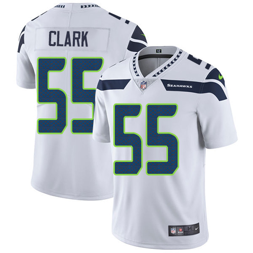 Nike Seahawks #55 Frank Clark White Men's Stitched NFL Vapor Untouchable Limited Jersey - Click Image to Close